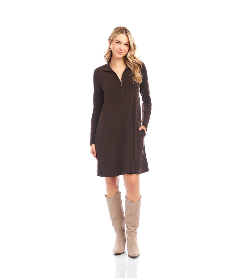 Zip-Up Travel Jersey Dress