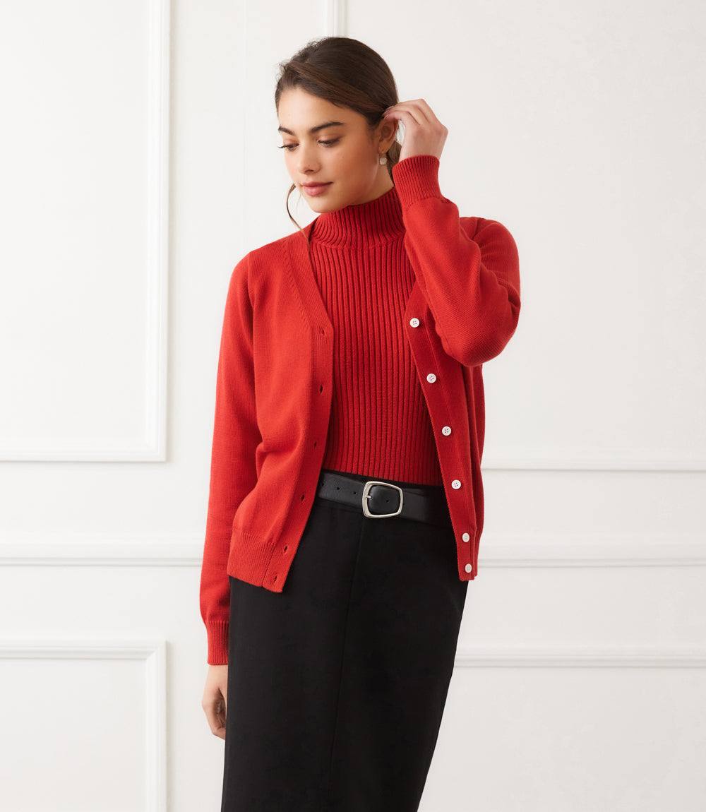 V-Neck Cardigan Sweater