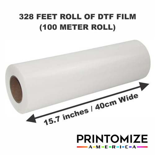 15.7" (40cm) x 328 Feet Roll Of DTF Film - Double Sided Instant Hot Peel