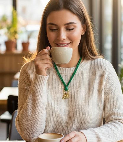 Pavé Cat And Paw Cord Necklace
