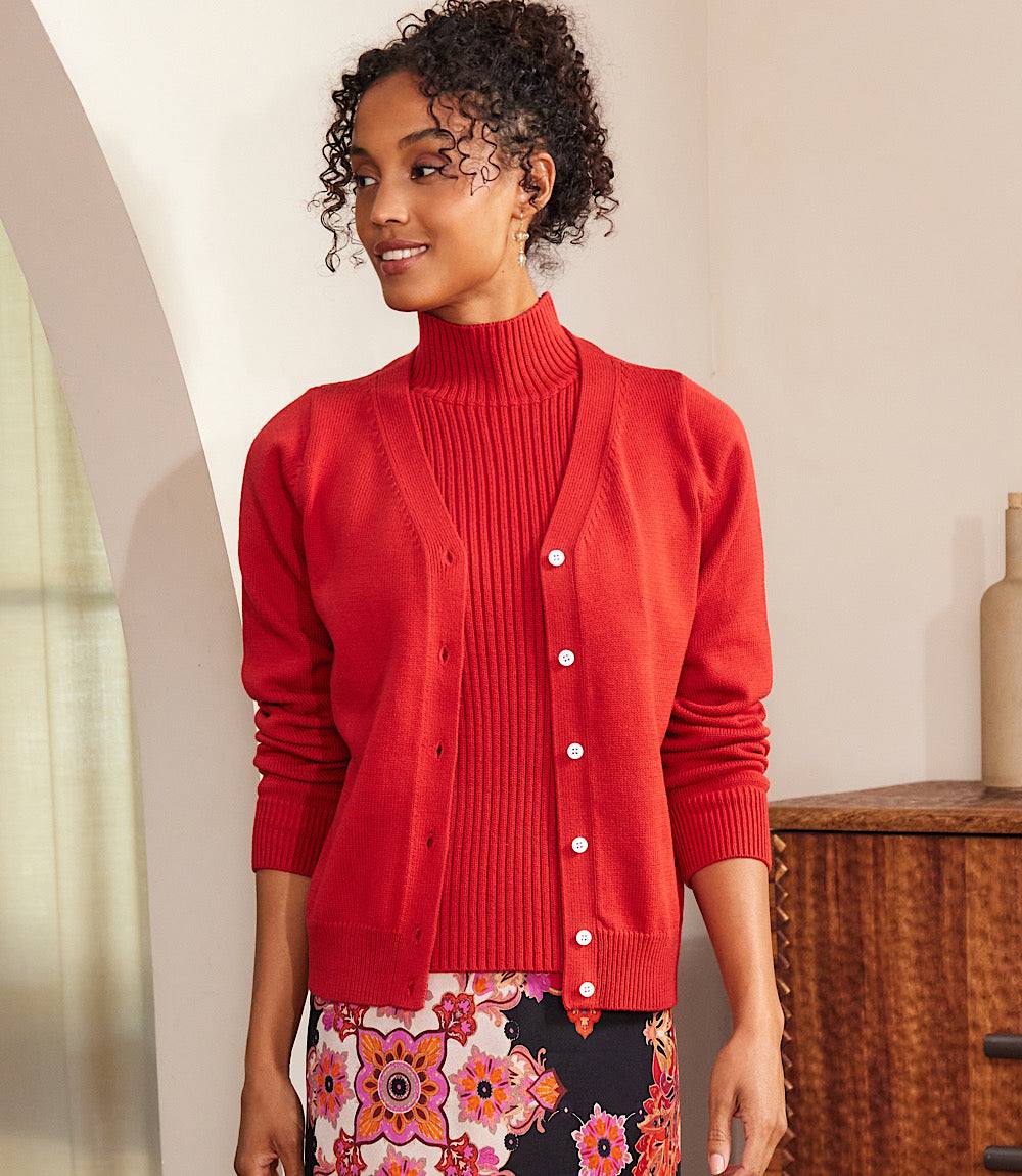 V-Neck Cardigan Sweater