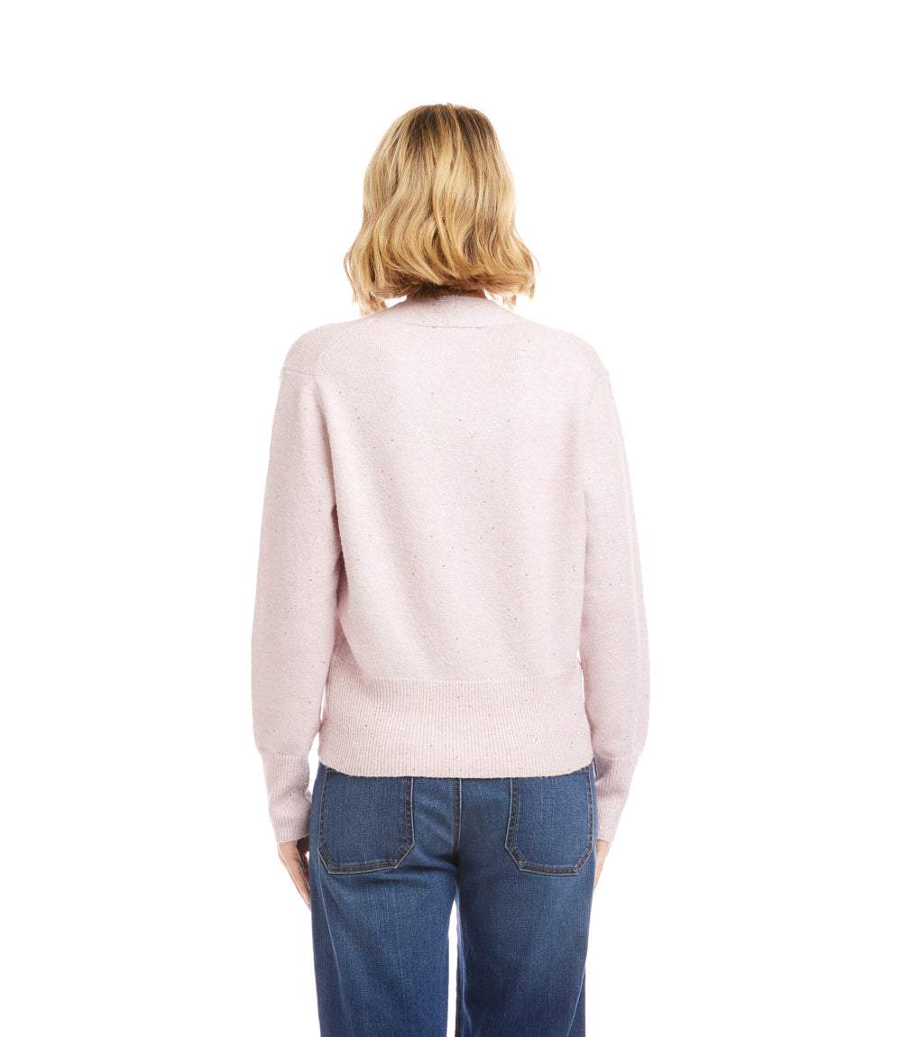 Petite Size Sequin Wrap Sweater