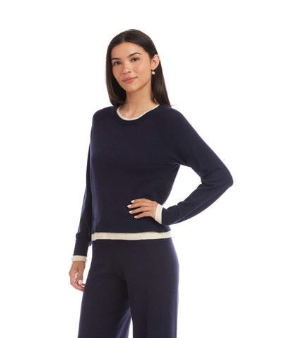 Contrast Crewneck Sweater