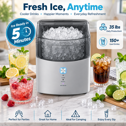 Pearl L1 Max Countertop Nugget Ice Maker – Fast, Chewable Ice in Minutes