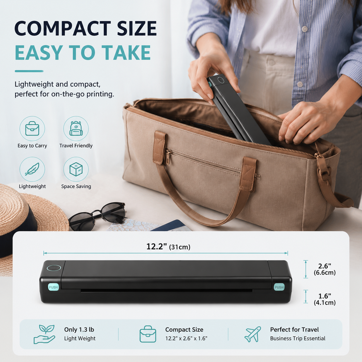 🔥🔥Portable Printer Wireless, Compatible With Phone & Laptop