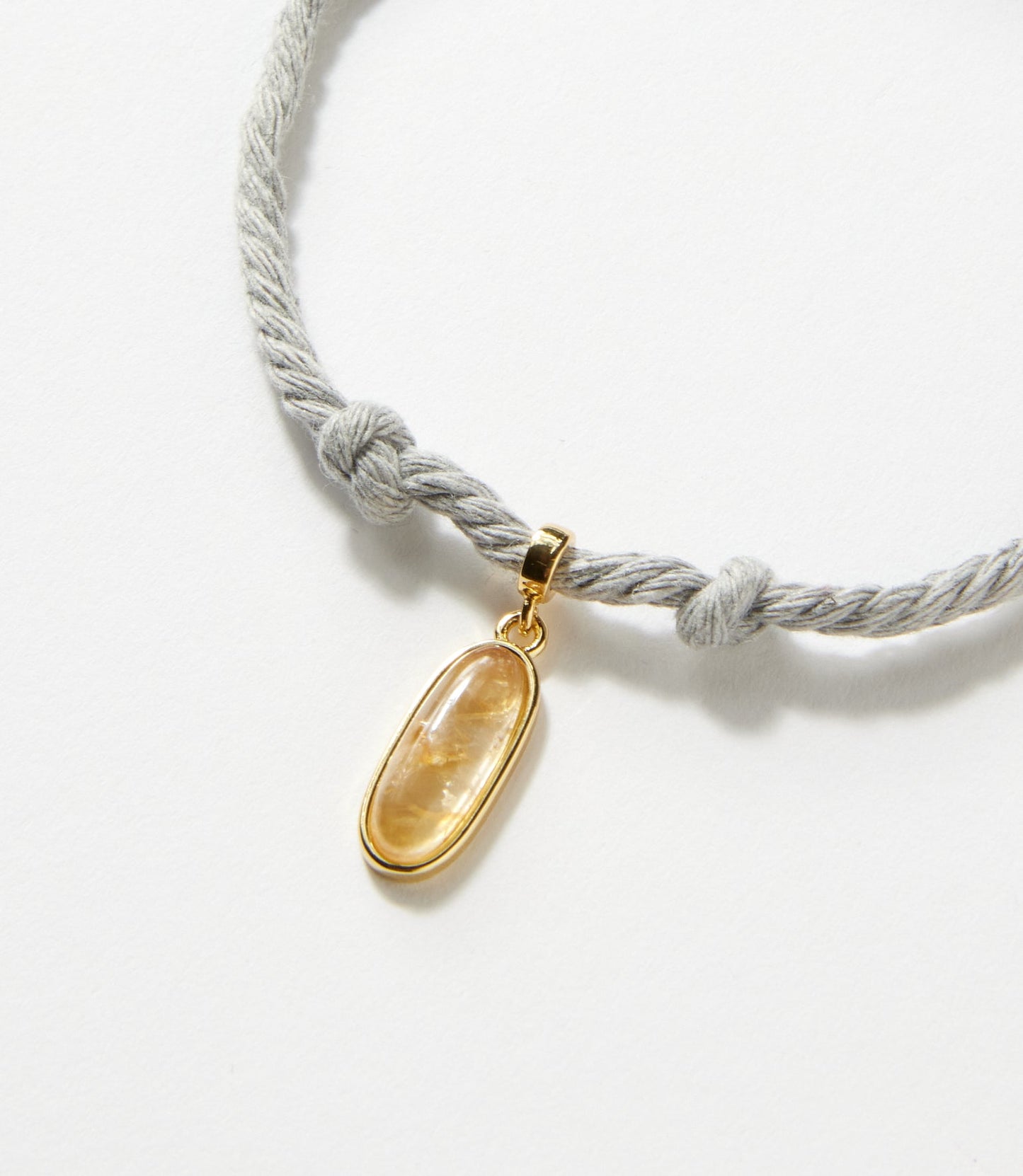 Oval Gemstone Cord Bracelet