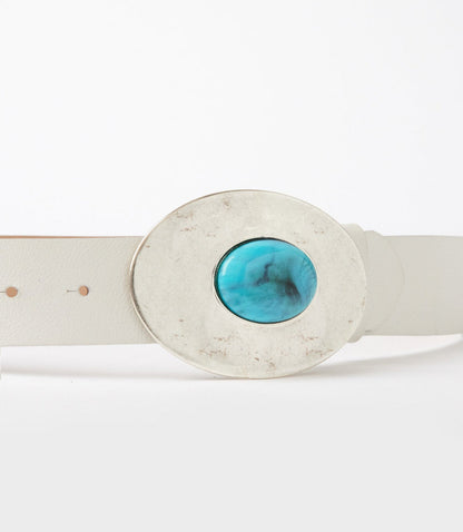 Streets Ahead Turquoise Buckle Leather Belt