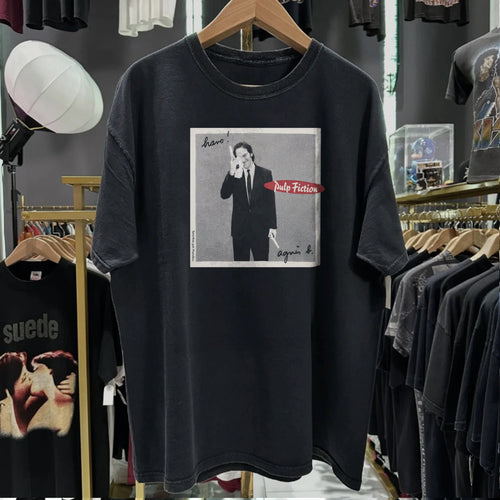 1994 Cannes Film Festival Pulp Fiction Washed Black T-Shirt