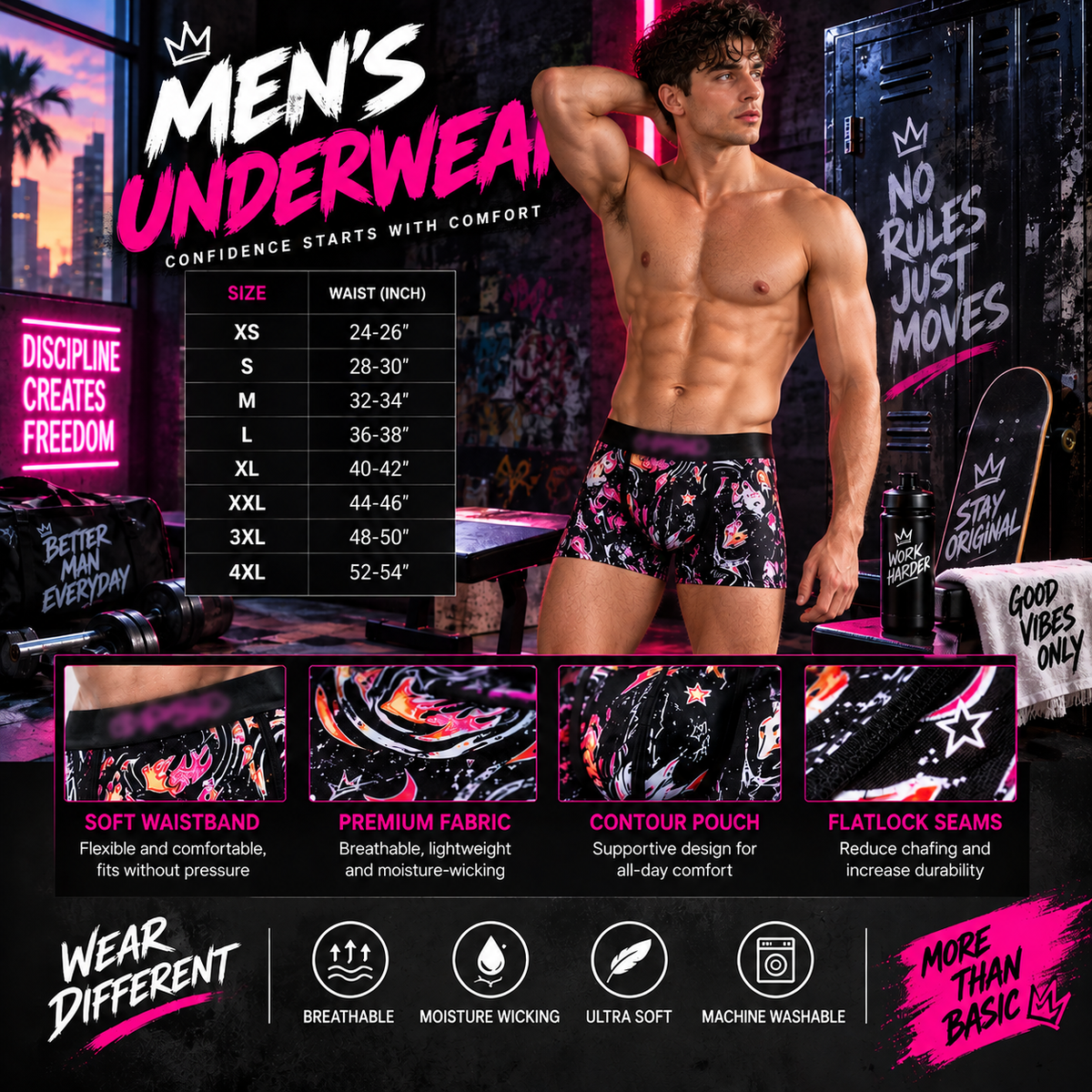 🩳Men's Novelty Graphic Long Leg Boxer Briefs