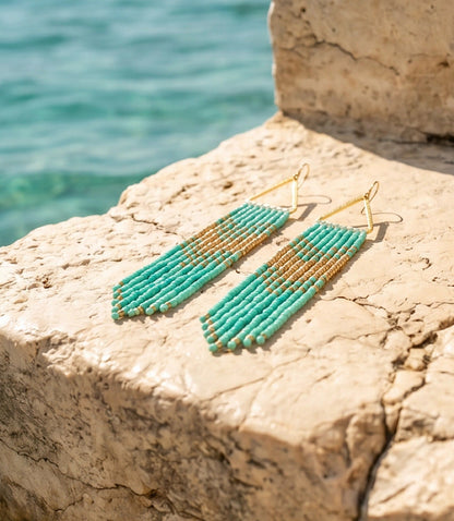 Triangle Beaded Earrings