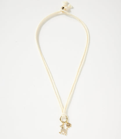 Pavé Dog And Paw Cord Necklace