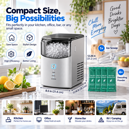 Pearl L1 Max Countertop Nugget Ice Maker – Fast, Chewable Ice in Minutes