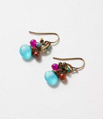 Czech Glass Cluster Earrings