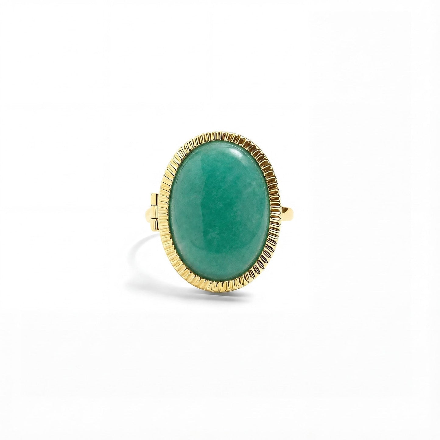 Personalized Semiprecious Locket Ring