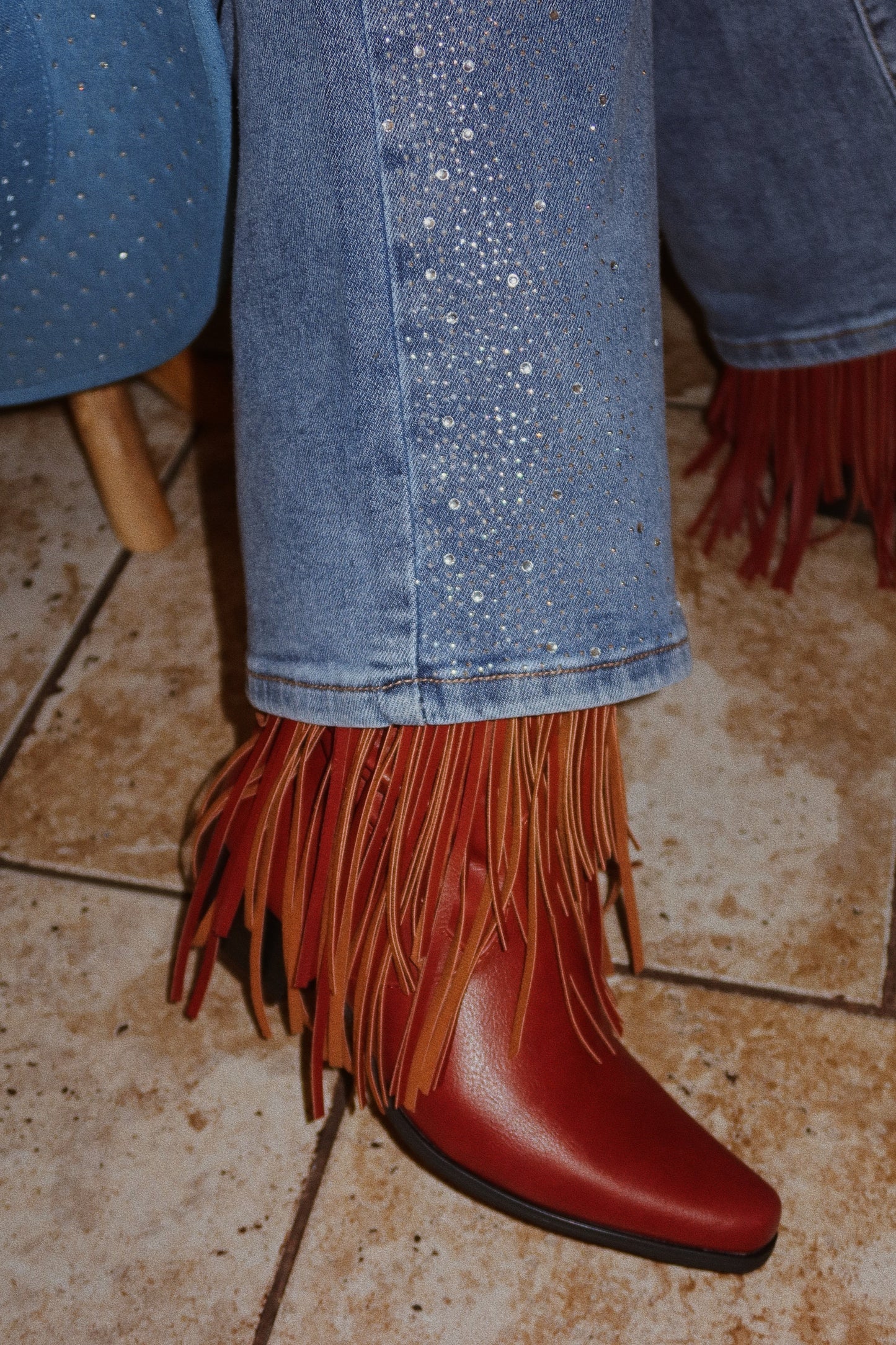 Bayley Fringe Cowgirl Boots - Brown
