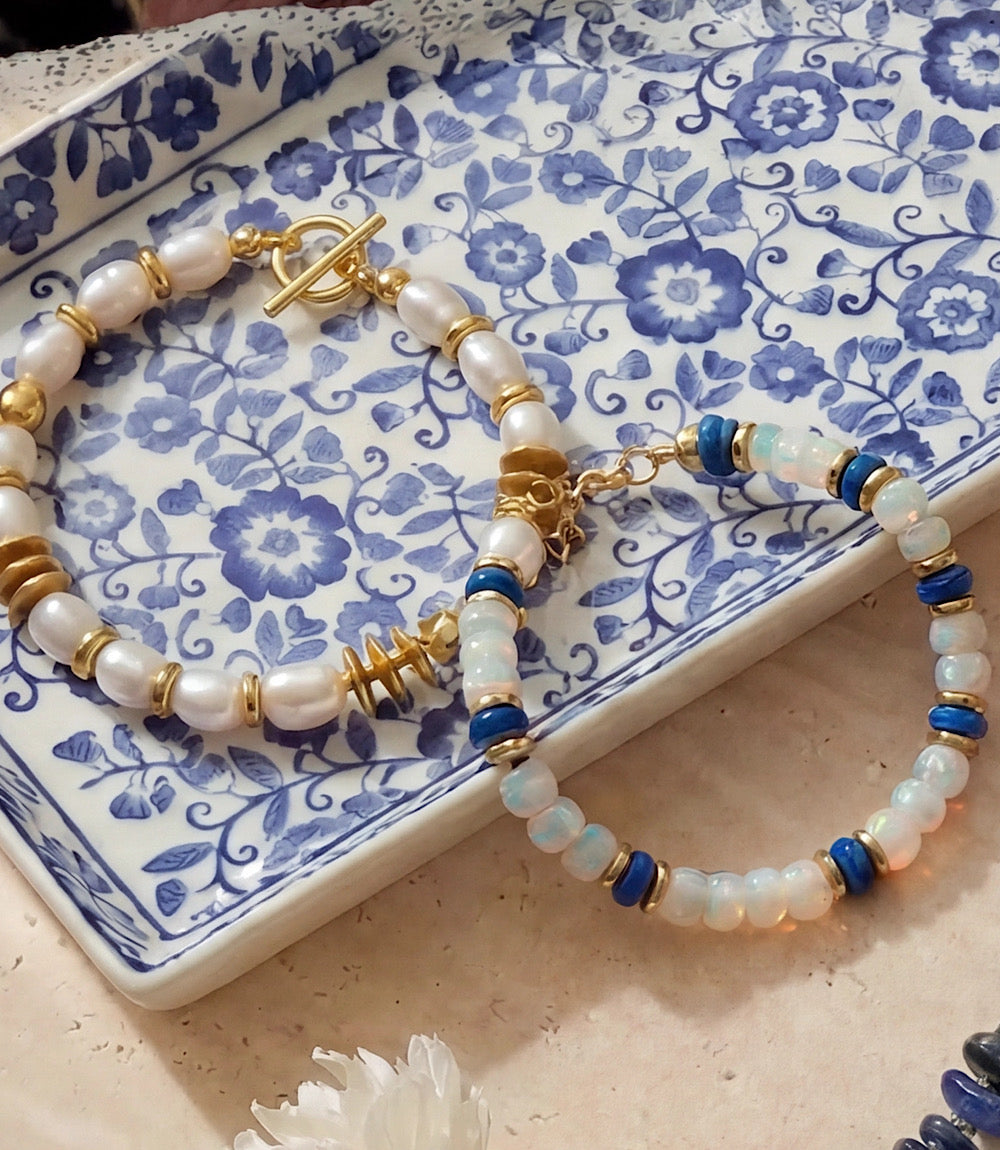Pearl And Gold Toggle Bracelet