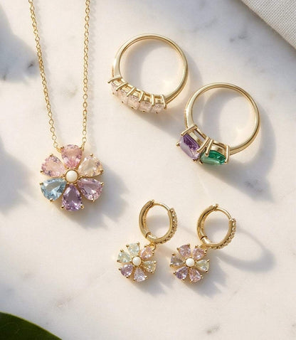 Crystal Pinwheel Necklace