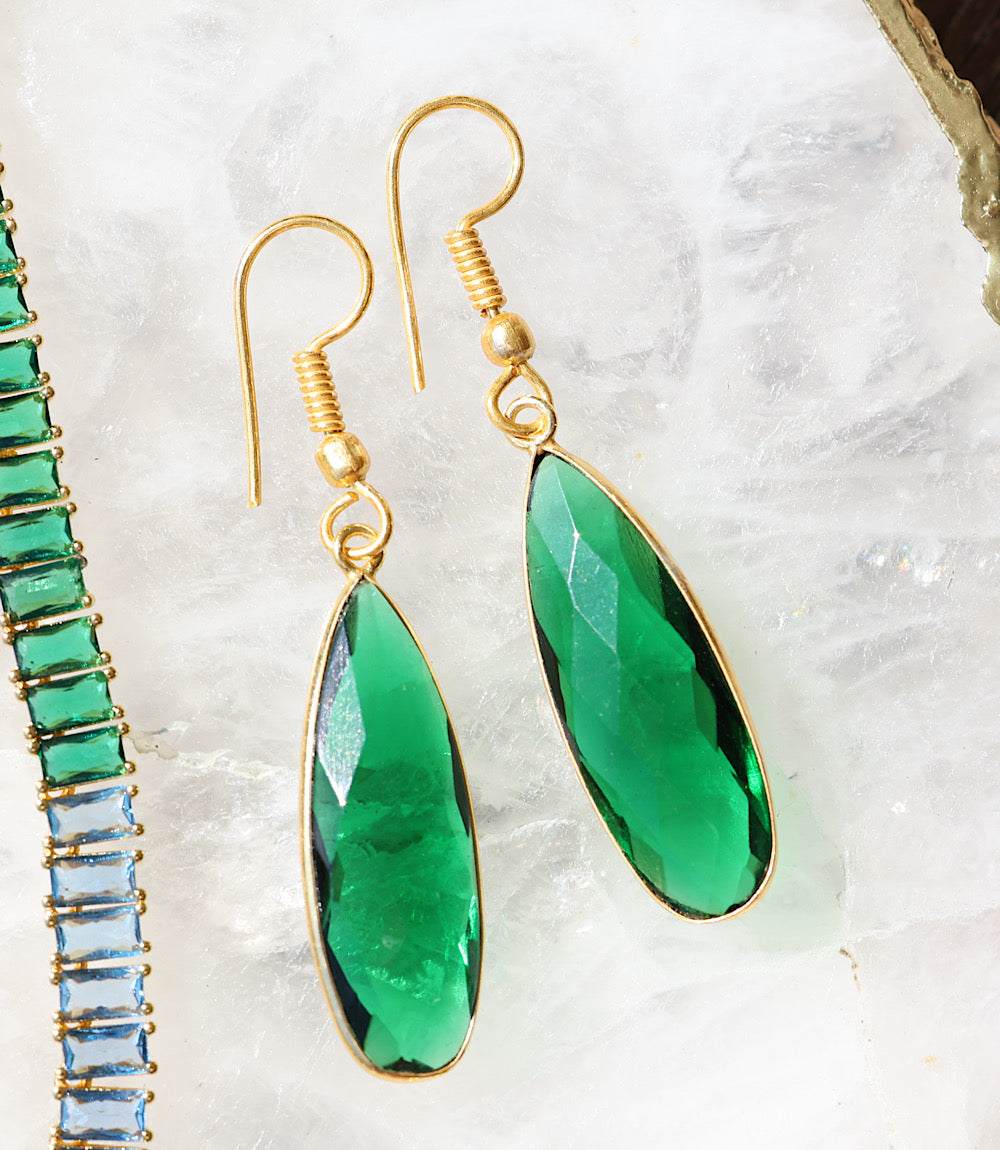 Emerald Quartz Earrings