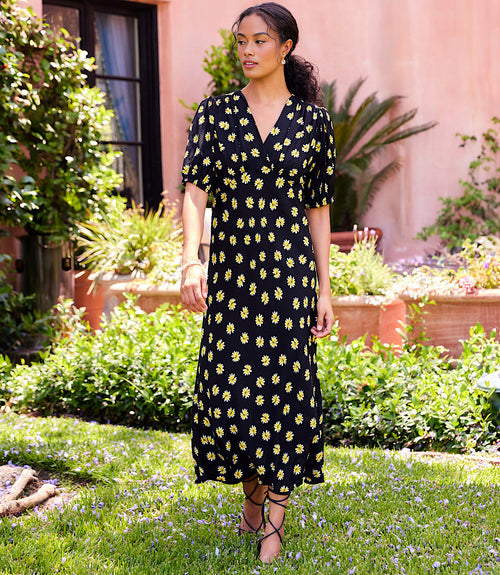Puff Sleeve Bias Dress