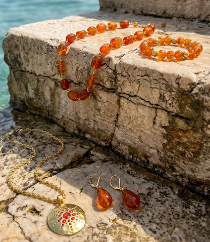 Beaded Amber Bracelet