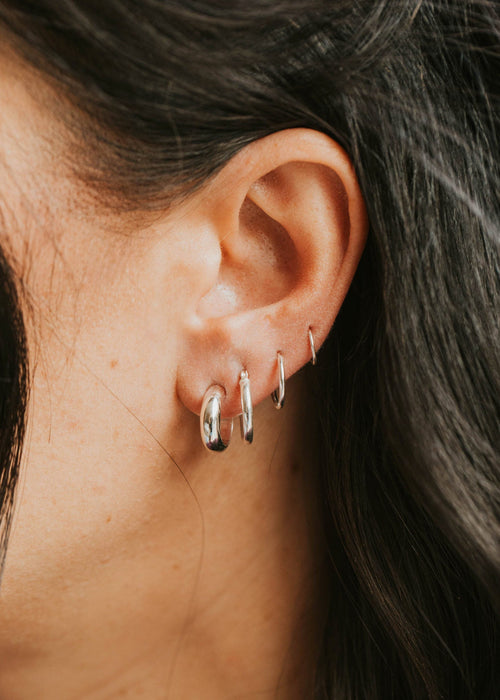 Hoop Earrings Set - Silver