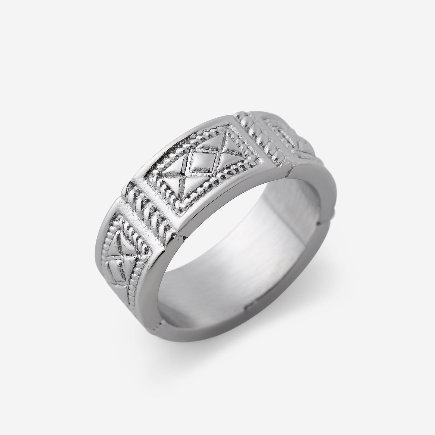Damascus Tile Ring | Men