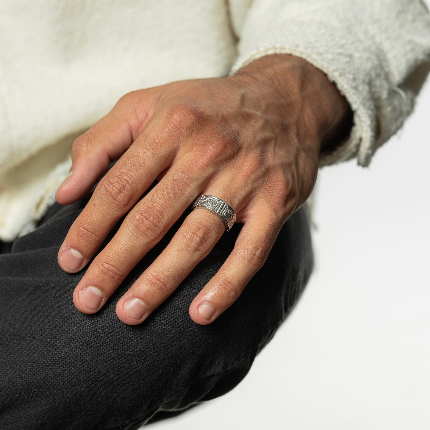 Damascus Tile Ring | Men
