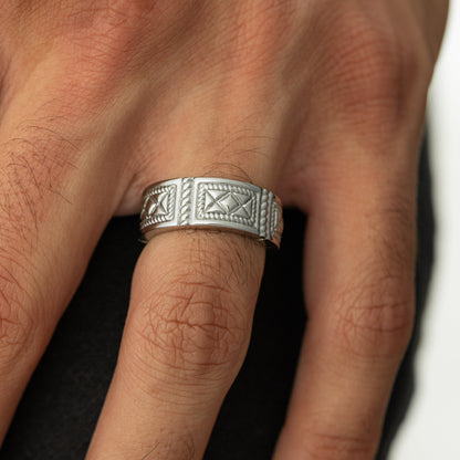 Damascus Tile Ring | Men