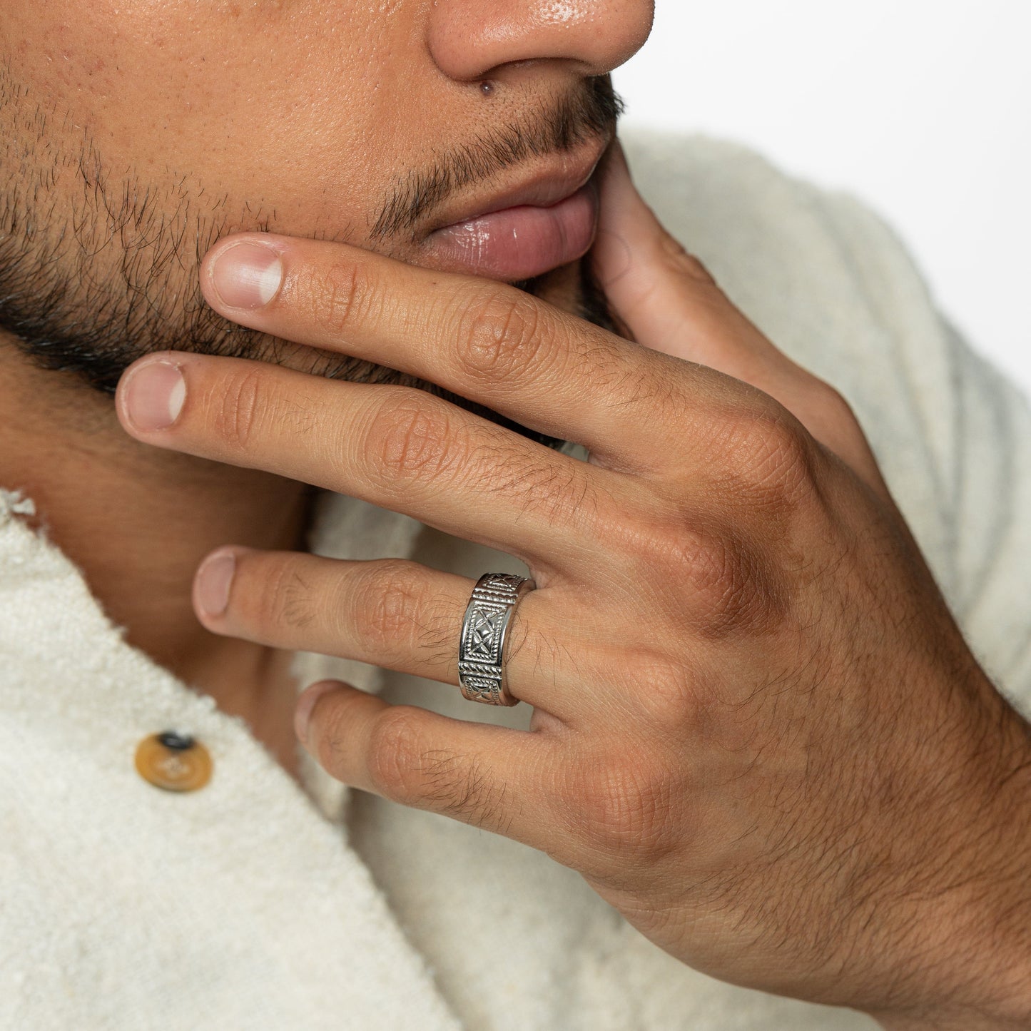 Damascus Tile Ring | Men