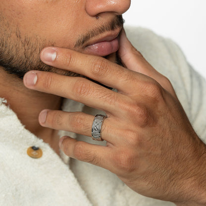 Damascus Tile Ring | Men