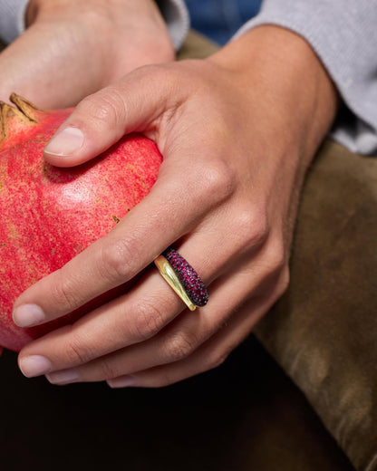 Norah Pavé Double Ring - Silver|Ruby