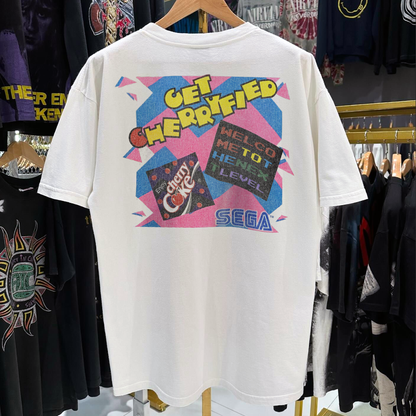 90's Get Cherryfied! Cherry Coke X Sega Vintage Washed White T-Shirt