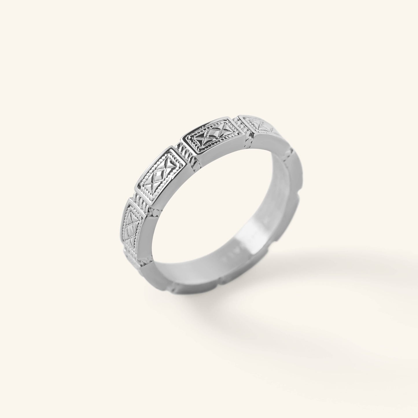 Damascus Tile Ring | Women