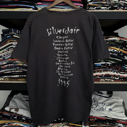 95 Silver Chair Pig Face Tour Tee Washed Black Tee