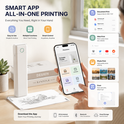 🔥🔥Portable Printer Wireless, Compatible With Phone & Laptop