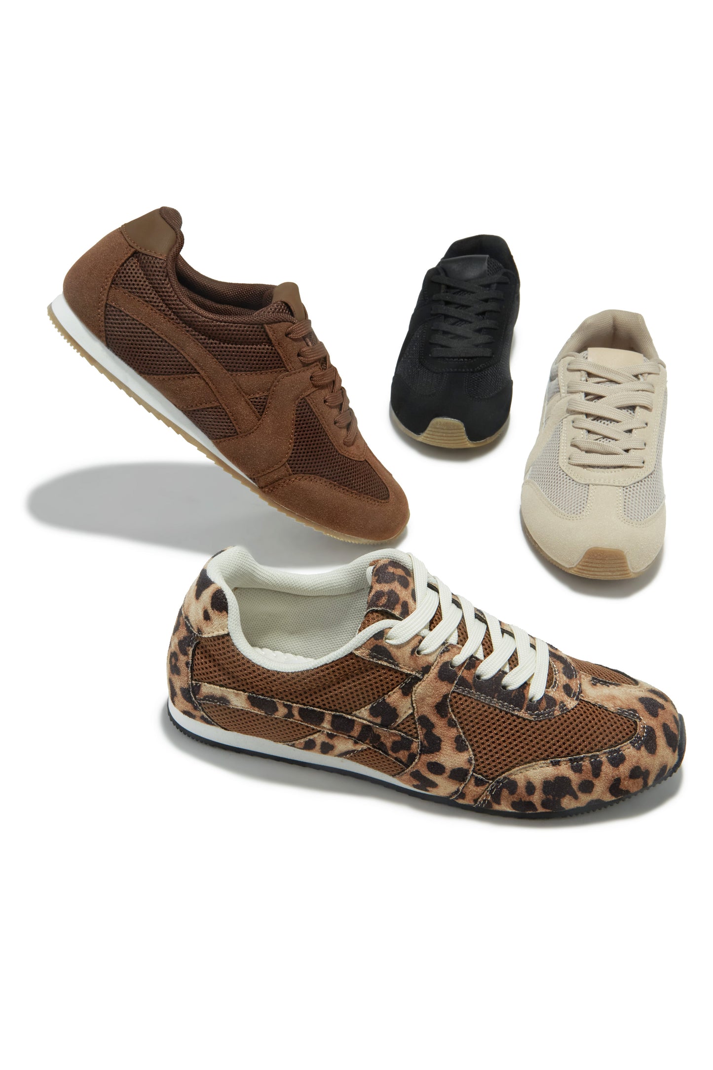 Downtown Stroll Lace Up Sneakers - Taupe