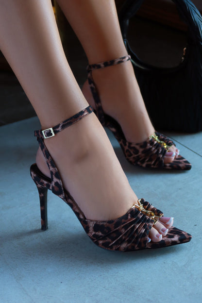 Anahi Single Sole Mid Heels - Leopard