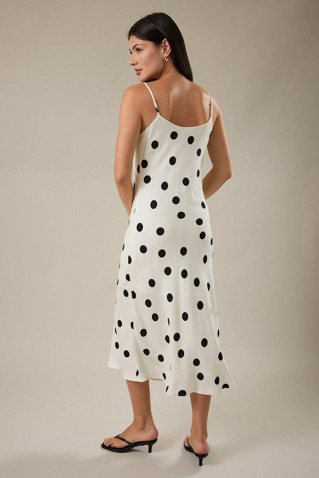 Audrey Polka Dot Midi Dress - White