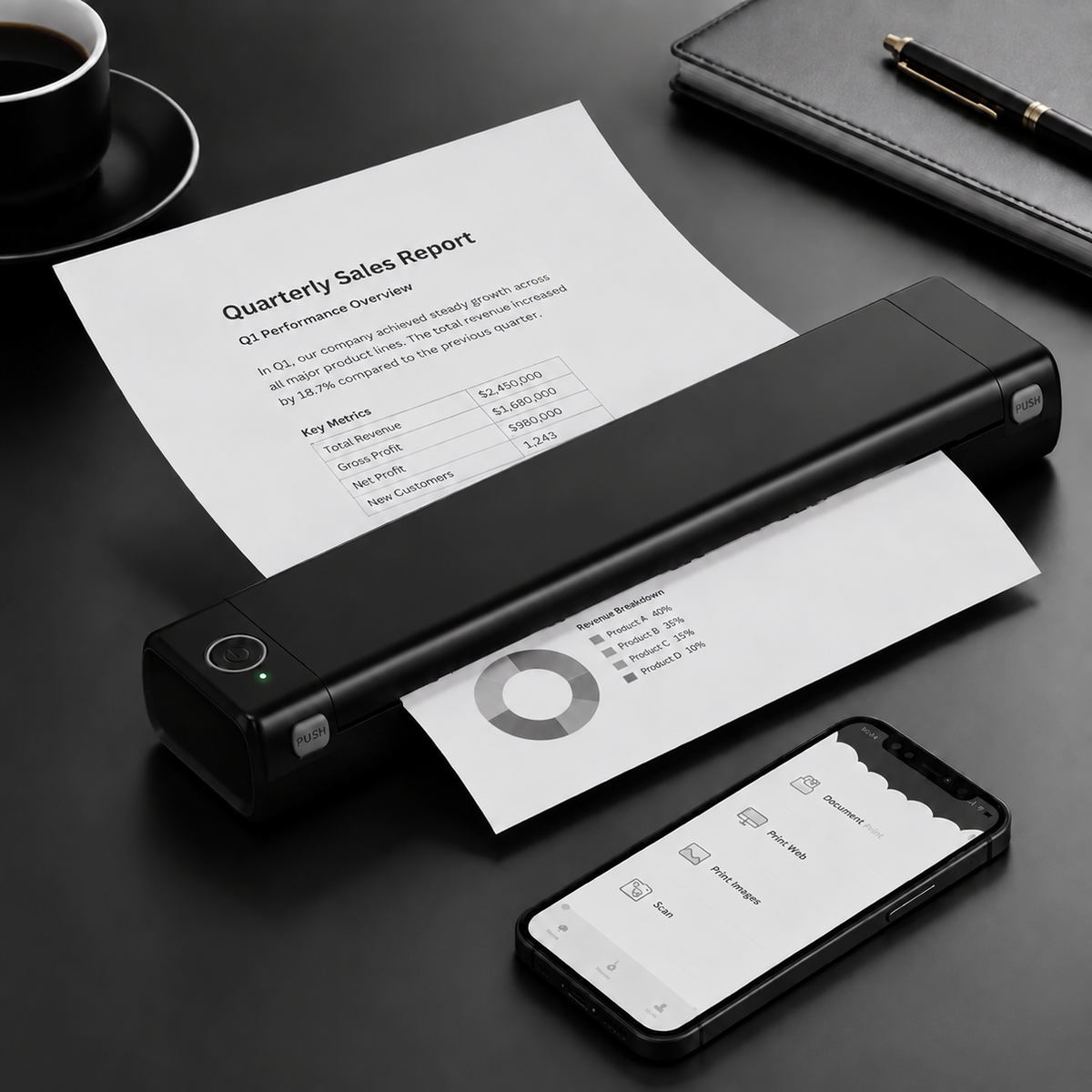 🔥🔥Portable Printer Wireless, Compatible With Phone & Laptop