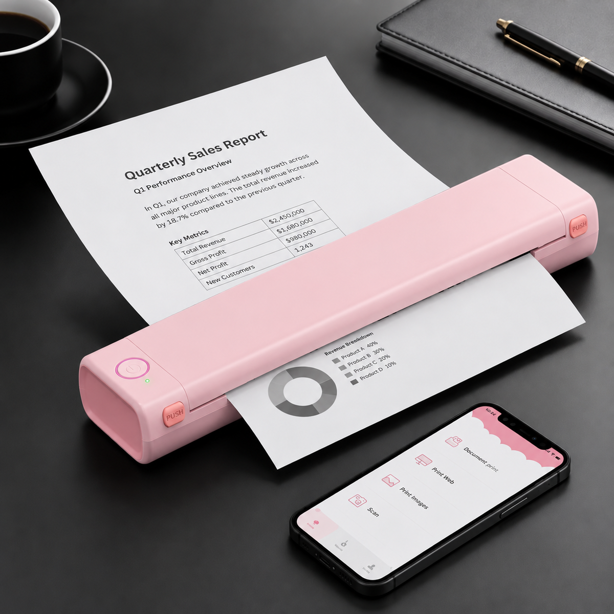 🔥🔥Portable Printer Wireless, Compatible With Phone & Laptop