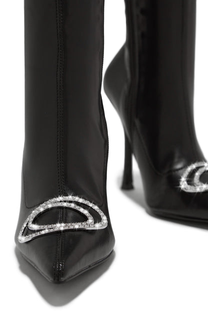 Alisa Embellished Ankle Boots - Black
