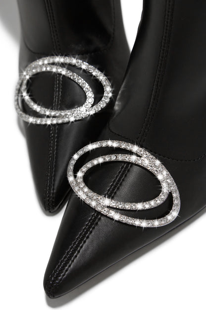 Alisa Embellished Ankle Boots - Black