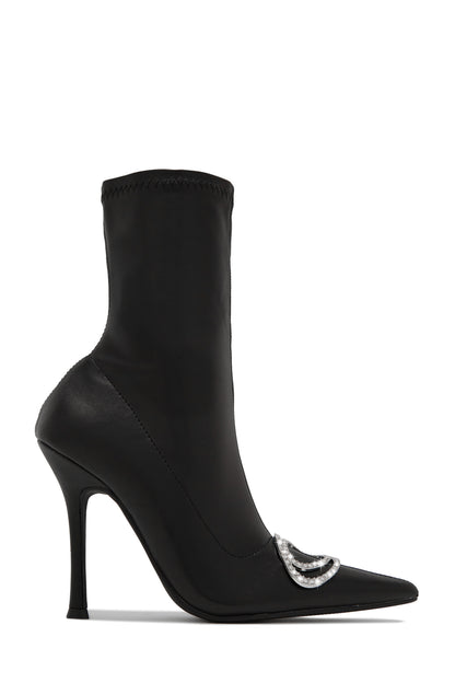 Alisa Embellished Ankle Boots - Black