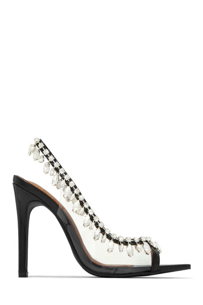 Under The Stars Embellished Slingback Pumps - Black