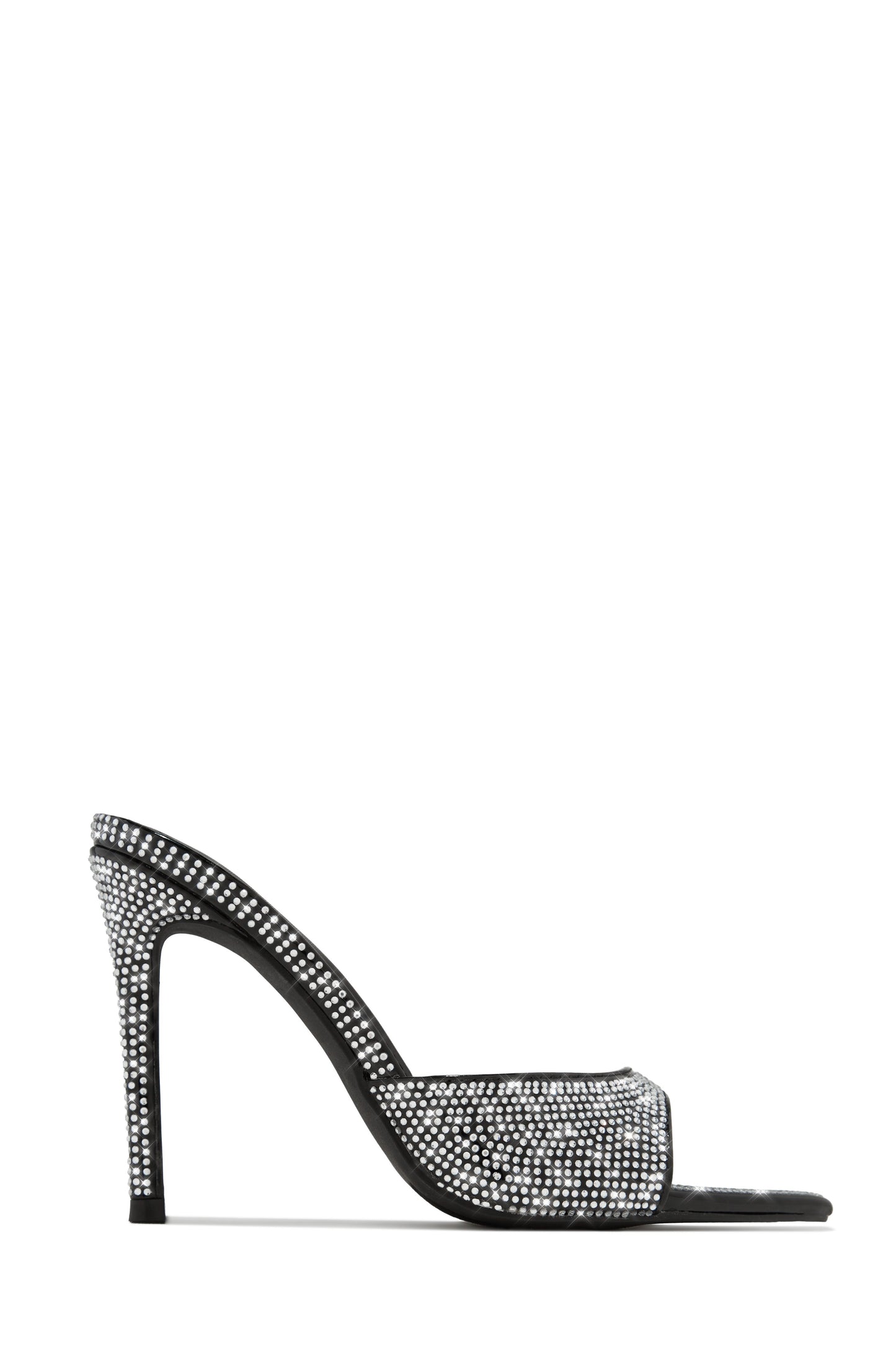 Amiah Embellished High Heel Mules - Black
