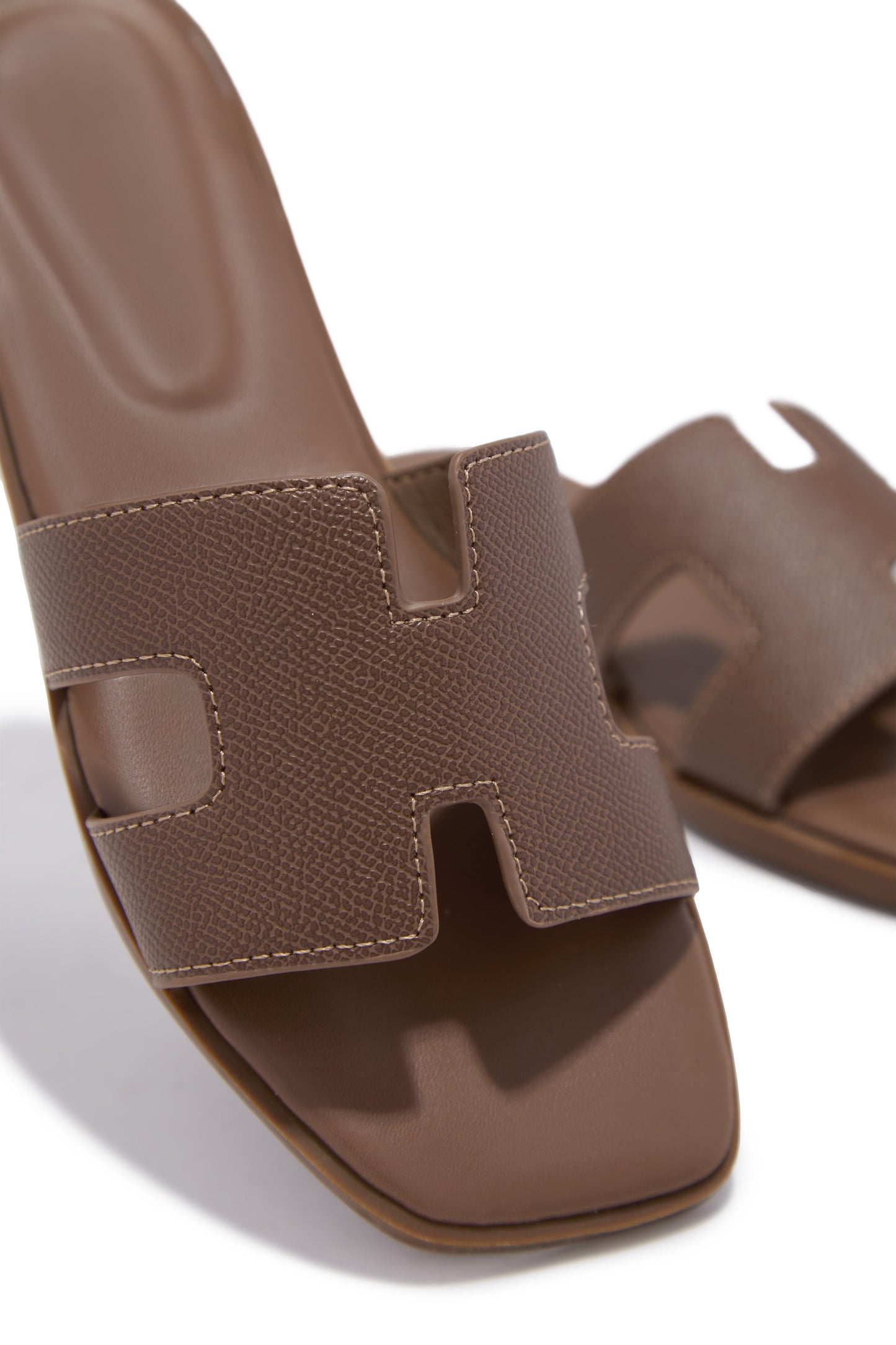 Elara Flat Slip On Sandals - Taupe