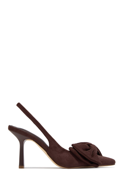 Kirstie Bow Slingback Pumps - Brown