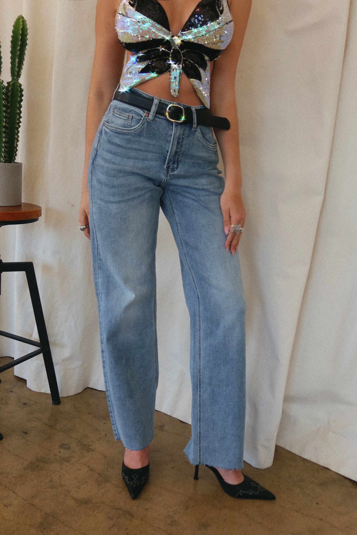 Analisa Straight Leg Denim Pant - Denim