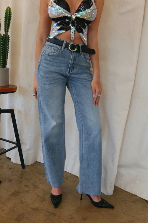 Analisa Straight Leg Denim Pant - Denim