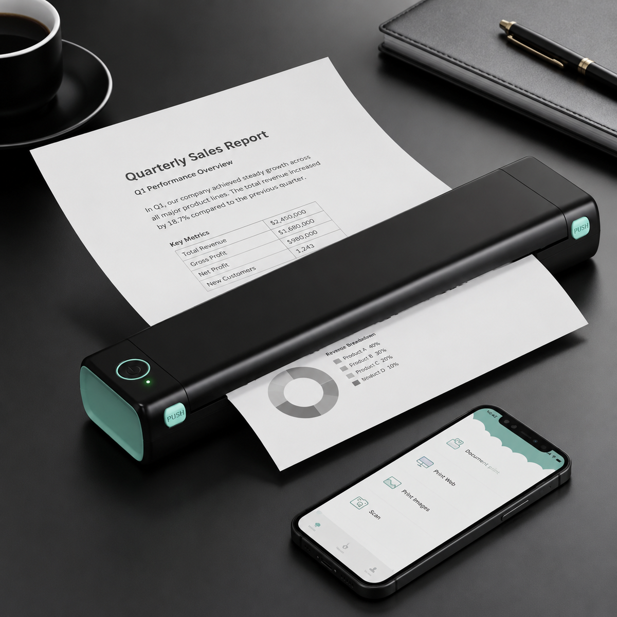 🔥🔥Portable Printer Wireless, Compatible With Phone & Laptop